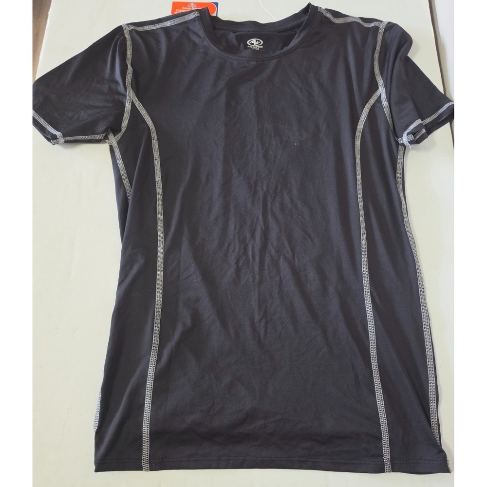 Athletic Works Womens Performance Black Short Sleeve T-Shirt Size M Activewear